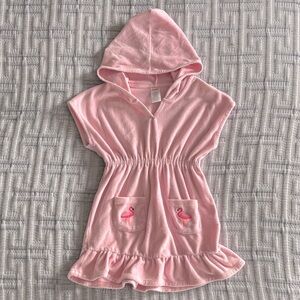 Gymboree Terry Flamingo Baby-Doll Pool Coverup, Pink, Girls 6